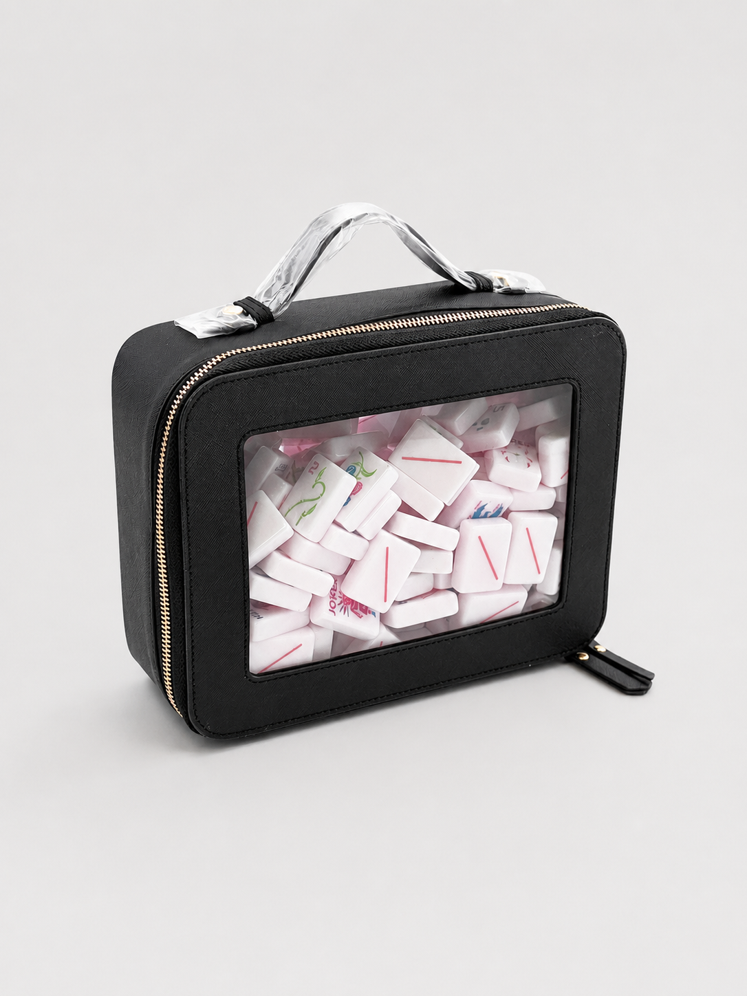 Black Mahjong Tile Storage Bag