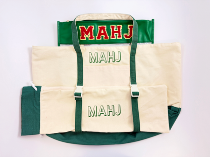 Green Mahjong Tote Bag Set
