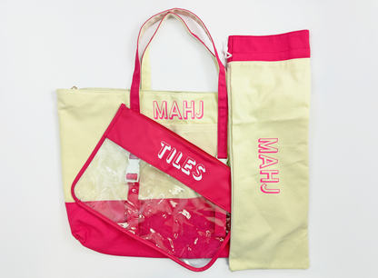 Pink Mahjong Tote Bag Set