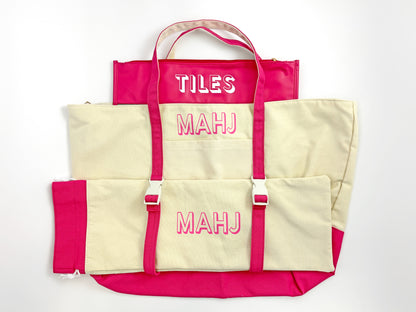 Pink Mahjong Tote Bag Set