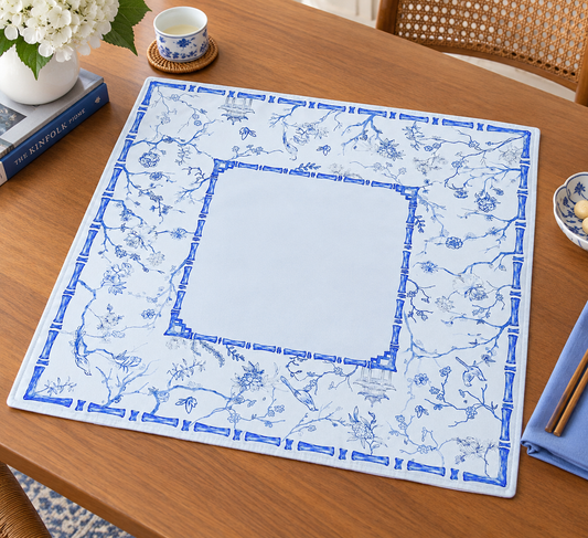 Blue Mahjong Mat – 31.5" x 31.5" Non-Slip Mahjong Table Mat