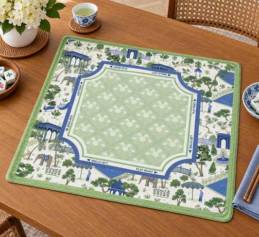 Green Garden Mahjong Mat – 31.5" x 31.5" Non-Slip Mahjong Table Mat