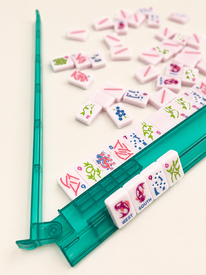 Teal Acrylic Mahjong Rack & Pusher Set