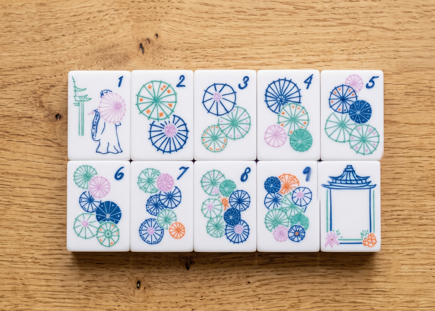 Jade Mahjong Tile Set