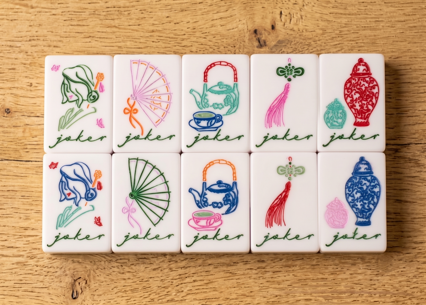 Jade Mahjong Tile Set