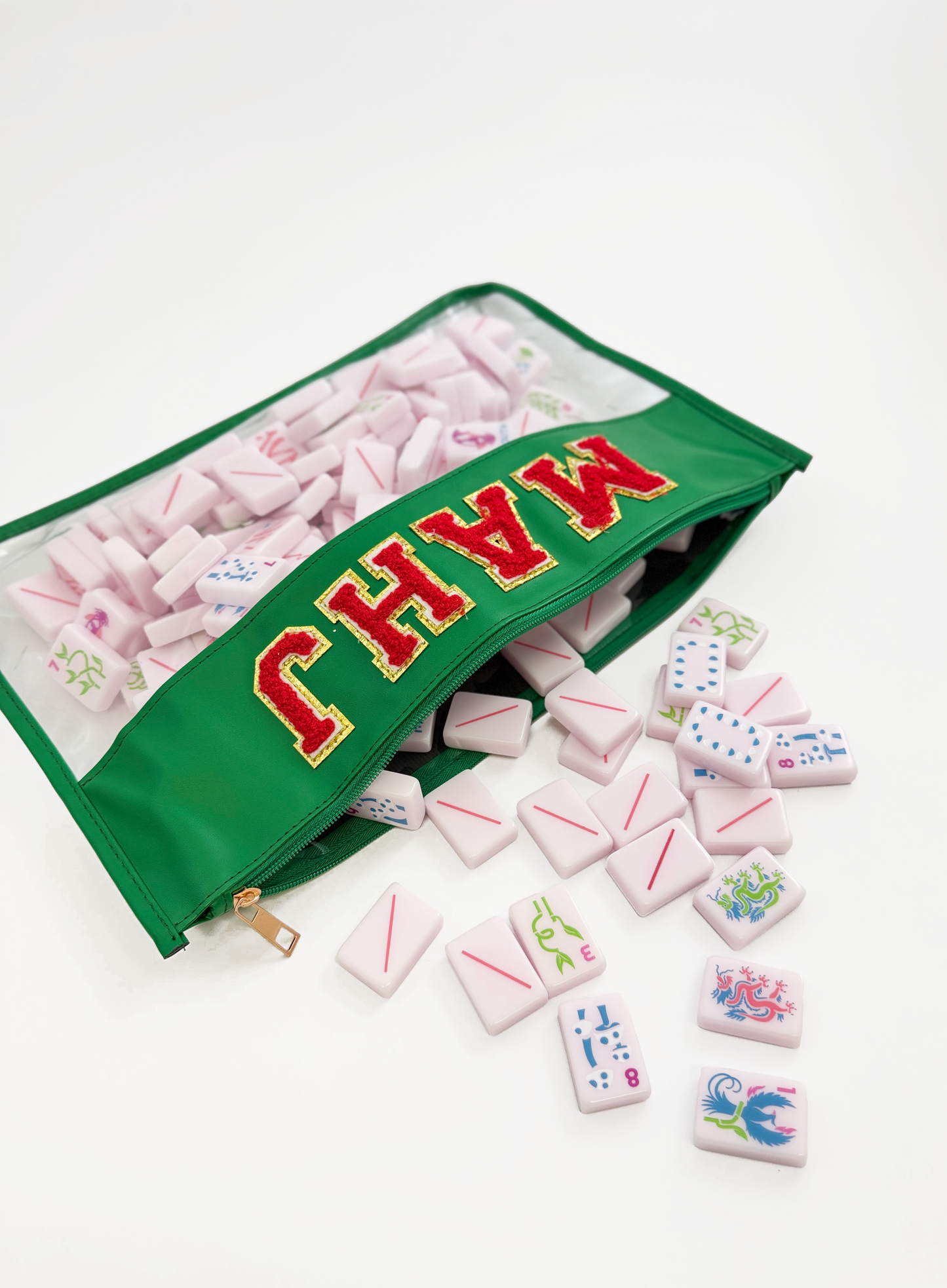 Green Mahjong Tote Bag Set