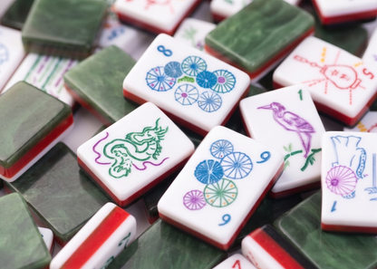 Malachite Mahjong Tile Set