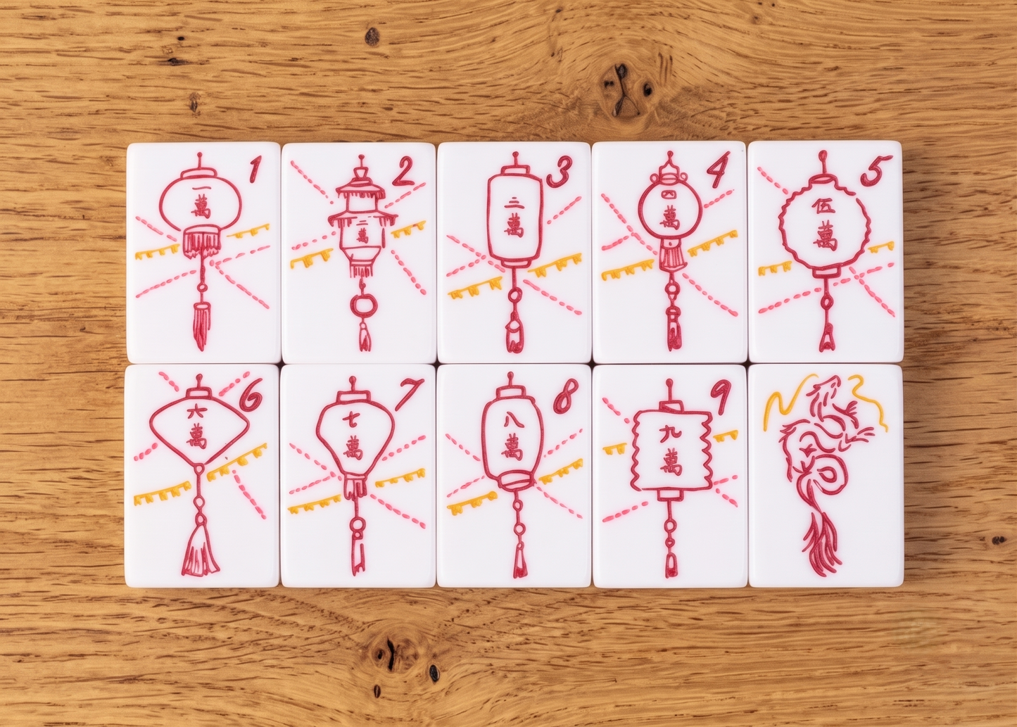 Malachite Mahjong Tile Set
