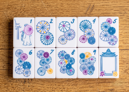 Malachite Mahjong Tile Set
