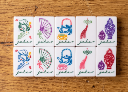 Malachite Mahjong Tile Set
