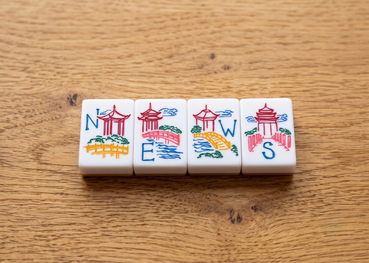 Malachite Mahjong Tile Set