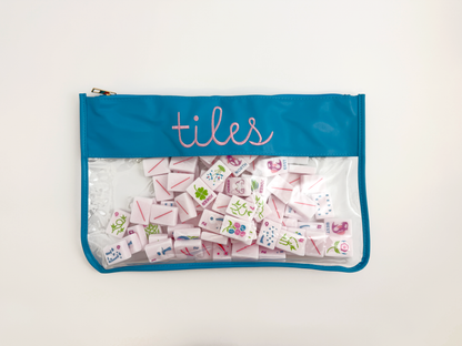 Blue Mahjong Tote Bag Set