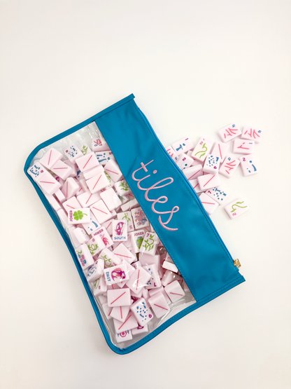 Blue Mahjong Tote Bag Set