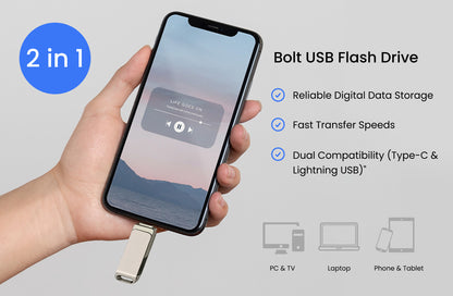 Bolt Dual USB 3.1 Flash Drive Unprinted