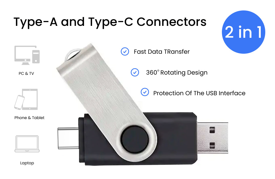 Dual SWM USB 3.1 Flash Drive Unprinted